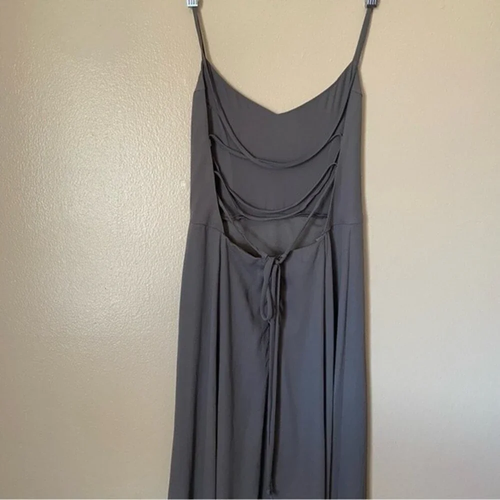 Show me your Mumu Size Small Soft Charcoal Crisp Godshaw Goddess Maxi Gown Dress - Picture 8 of 11